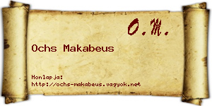 Ochs Makabeus névjegykártya